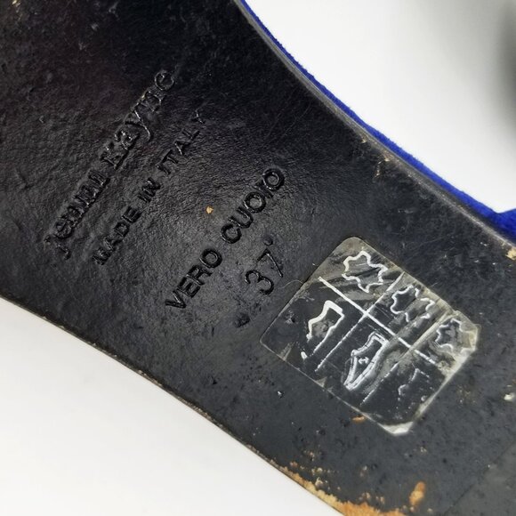 Jenni Kayne Chain D’Orsay Flats Slip On Black/Ink Royal Cobalt Blue Size 37 $595 - Picture 14 of 16